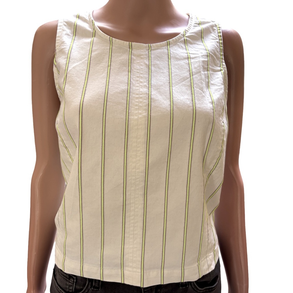 Banana Republic  Sleeveless Crop Top White Green Medium